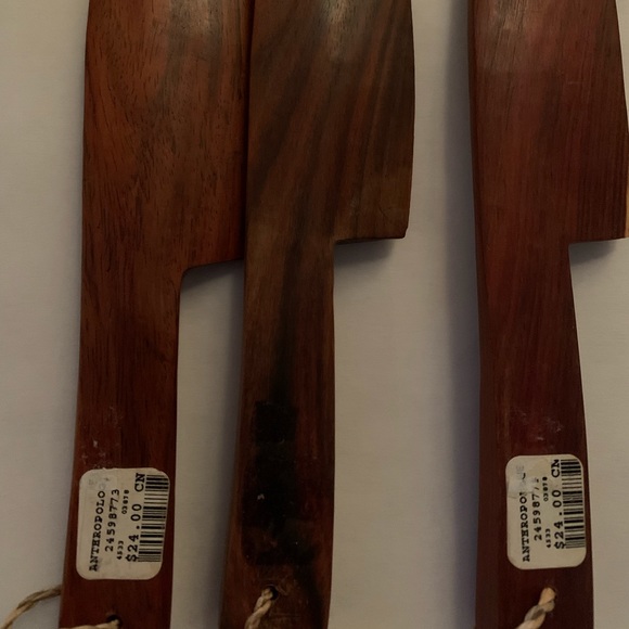 Solid Wood hand carved Spreader Cheese Pâté knife set of 3 BNWT Made inThailand - Picture 6 of 6